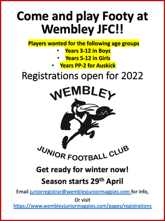 Get ready for footy in 2023! Registrations open now.